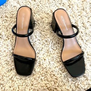 BCBG black summer heels / sandals.